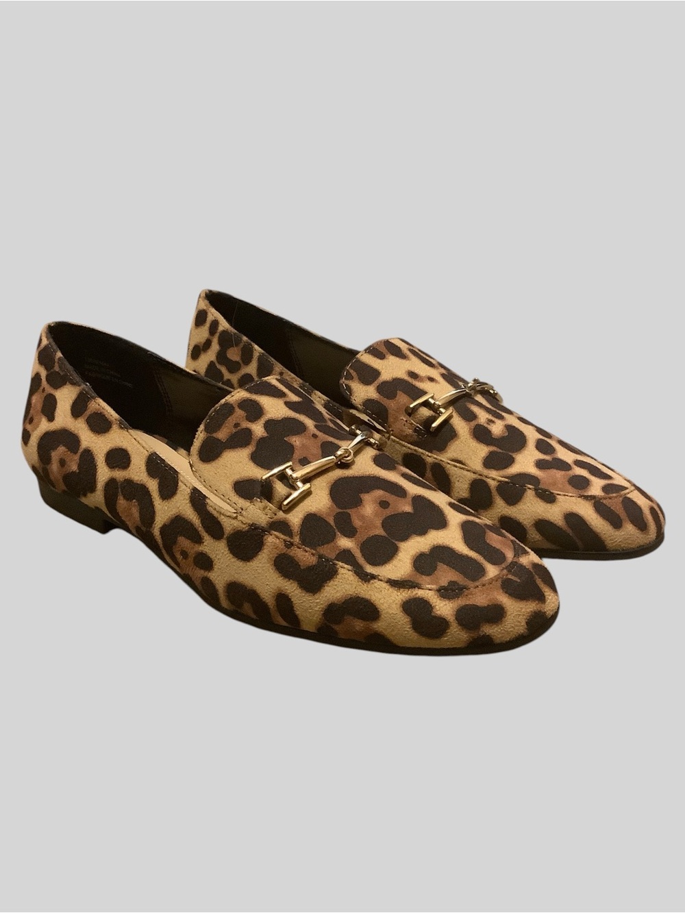 Kate and Mel Leopard Print Loafers Gold Hardware Women’s Size 7